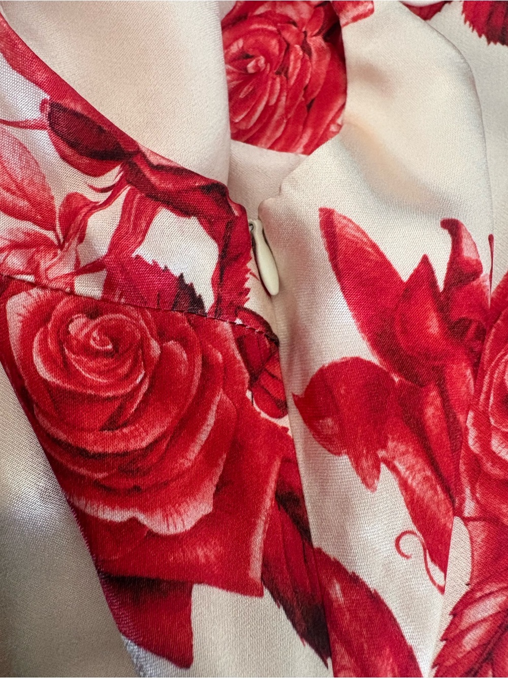 MESHKI Red Rose Champagne Satin Slip Maxi Dress Size S - Picture 12 of 16